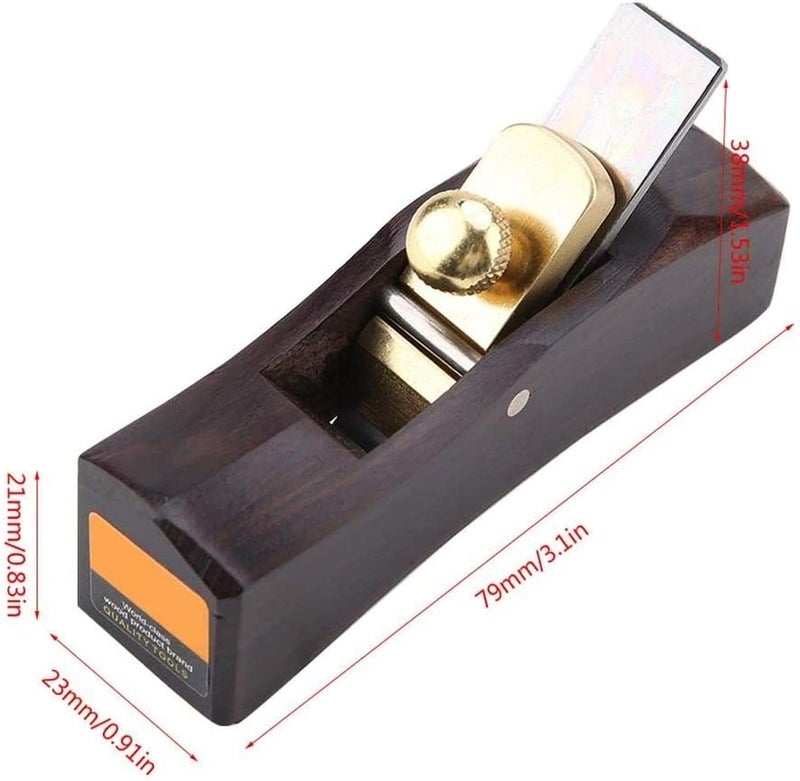 LIXINDEE Mini Wood Planer Hand Tool, Pocket Plane, Tiny Ebony Plane for Wood,Small Hand Plane Wood Planer Woodcraft Tool, Perfect for Woodworking, Trimming, Surface Smoothing (E Arc bottom Plane) - Image 2